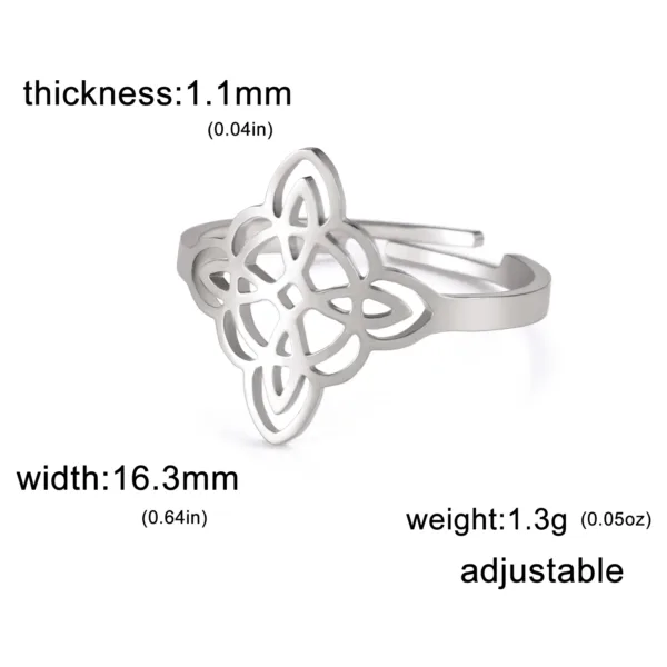 Witch Knot Adjustable Stainless Steel Ring - Image 8