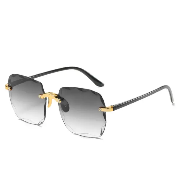 Rimless Women's Gradient Fashion Sunglasses - Image 11