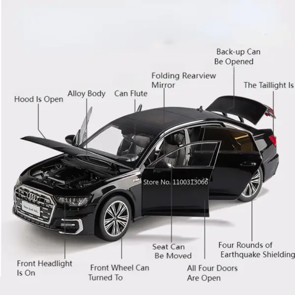 1:18 A6L Alloy Diecast Car Model with Sound - Image 2