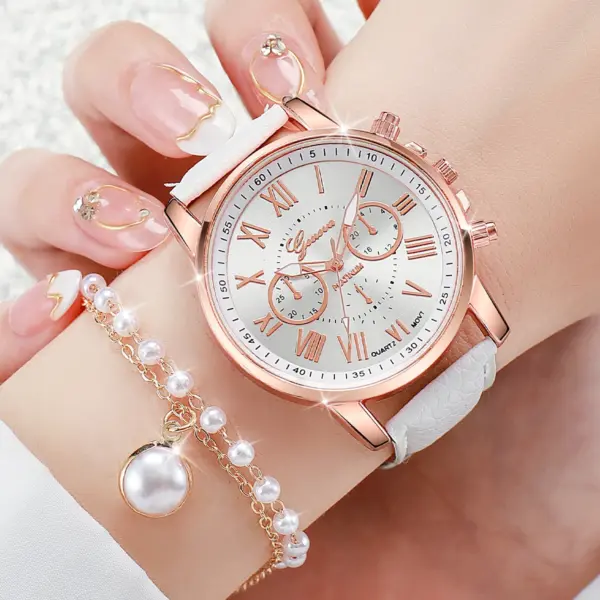 5PCS Women's Fashion Quartz Watch Jewelry Set - Image 3