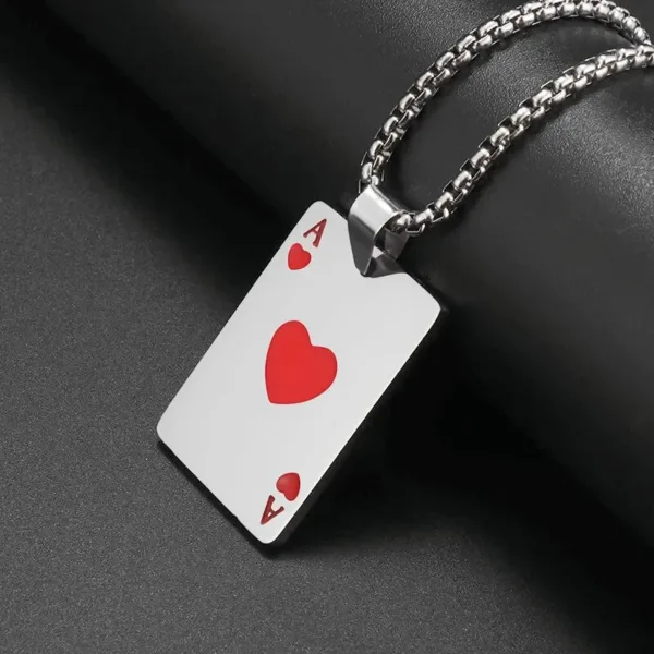 Iced Out Spades Playing Card Necklace for Men - Image 8