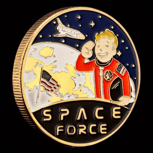 Golden Plated Space Force Commemorative Coin - Image 5