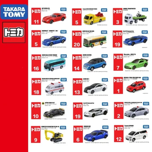 Takara Tomy 1:64 Diecast Car Model Set