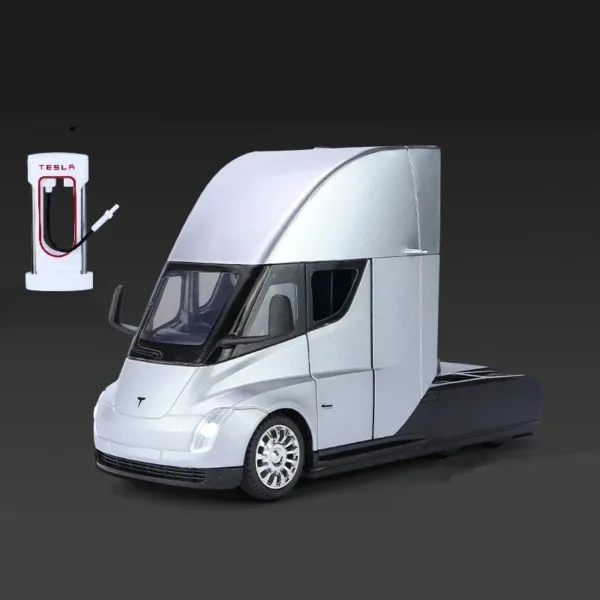 1:24 Tesla Semi Alloy Model Truck with Lights - Image 12