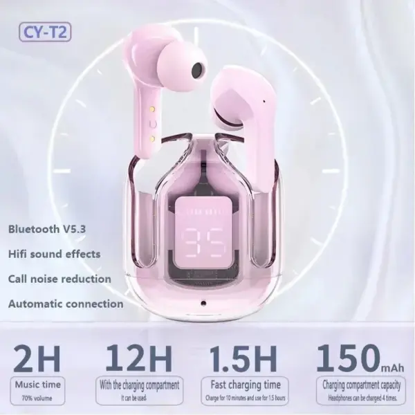 T2 Wireless Bluetooth Earphones with LED Display - Image 2