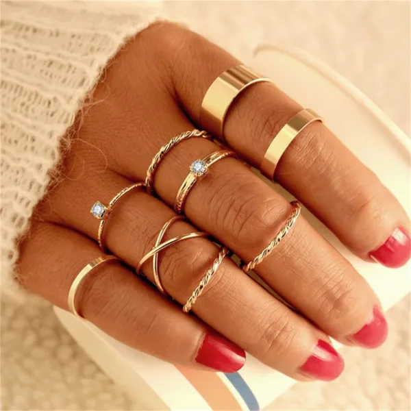 Bohemian Cross Wide Ring Set for Women - Image 14