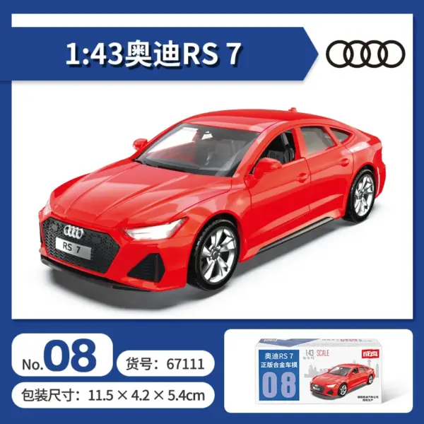 1:43 Audi A7 RS7 Diecast Pullback Car Model - Image 13