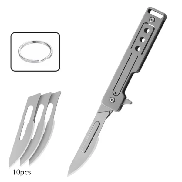 Titanium Alloy Folding Knife with 10 Blades - Image 7
