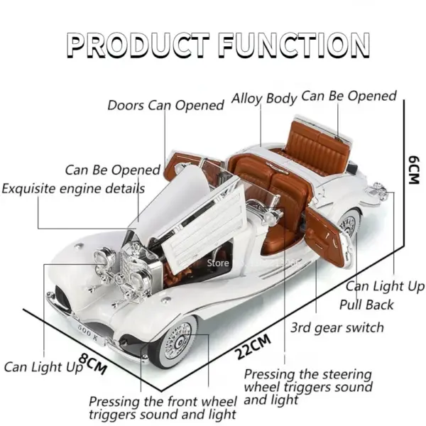 1/24 Scale Vintage Diecast Pull Back Car - Image 3