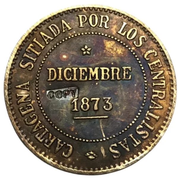 1873 Spain 2 Pesetas Antique Imitation Coin