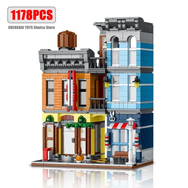 1178pcs Modular Pizza Shop Building Blocks Set