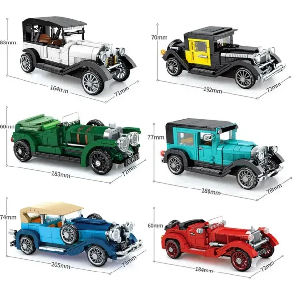 Vintage Racing Car Building Blocks Set - Image 6