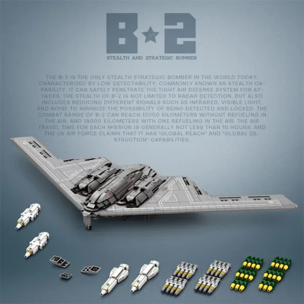 Military Stealth Bomber Building Blocks Model - Image 3