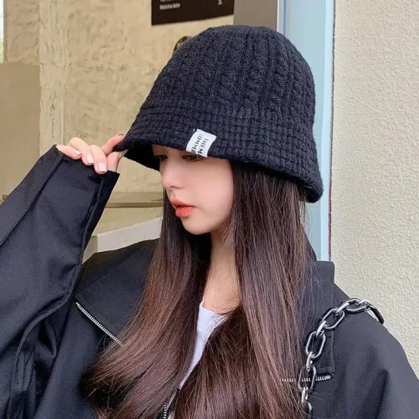 Chic Knit Bucket Hat for Women - Soft Beanie - Image 3