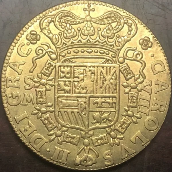 1699 Spain 8 Escudos Gold Copy Coin - Image 2