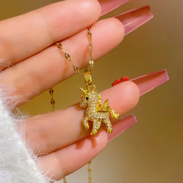 Cute Unicorn Pendant Necklace for Women - Image 2