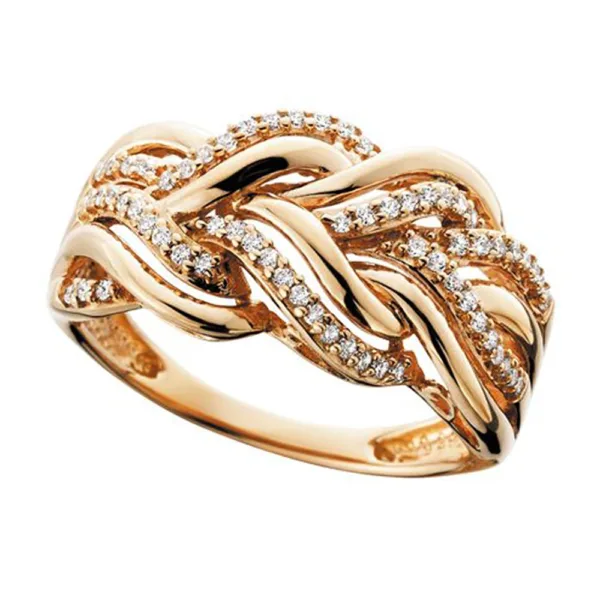 Luxury Gold Twist Cocktail Ring for Women - Image 22