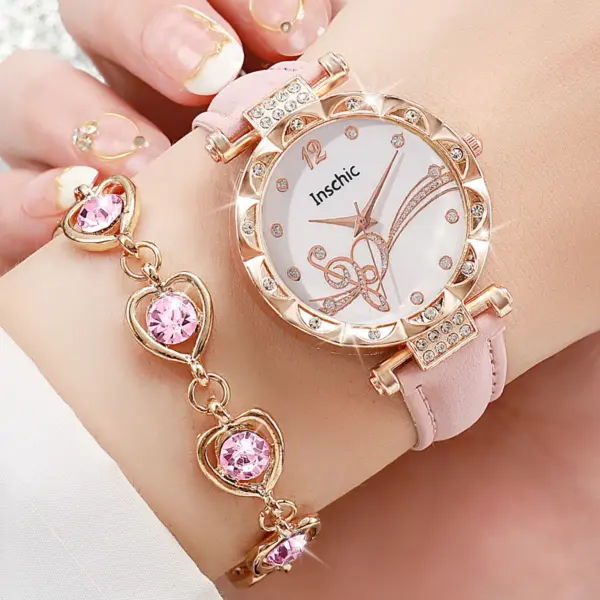 6PCS Women's Rhinestone Watch Jewelry Set - Image 4