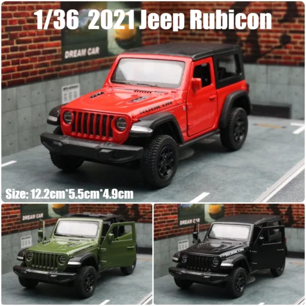 1/36 Jeep Wrangler Rubicon Diecast Model Car