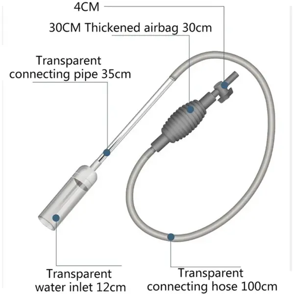 Semi-Automatic Aquarium Vacuum Cleaner 143-170cm - Image 6