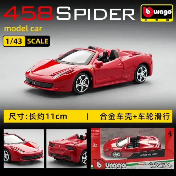 Bburago 1:43 Ferrari Diecast Model Cars - Image 16