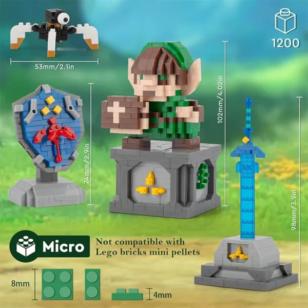 Link Master Sword and Hylian Shield Block Set - Image 4