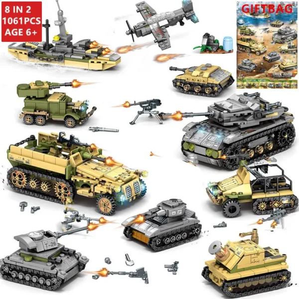 Military Challenger Leopard Tank Building Set 930pcs - Image 11