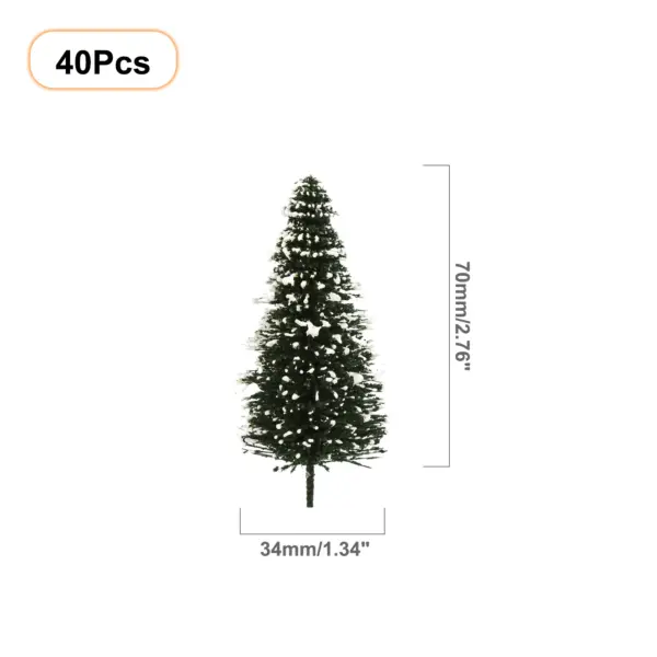 40pcs Deep Green Snowy Pine Trees Set - Image 11