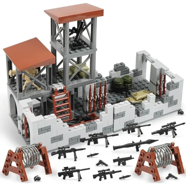 WW2 Army Military Base Building Block Set