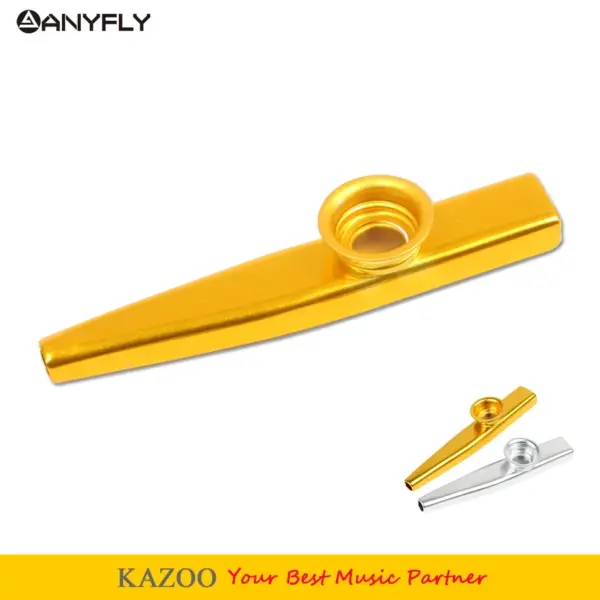 Aluminum Alloy Kazoo Musical Instrument Gold