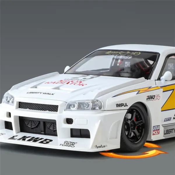 1:24 Nissan Skyline GTR R34 Alloy Model Car - Image 6