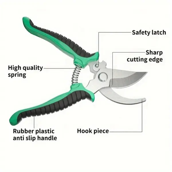 Ergonomic Stainless Steel Pruning Shears - Image 3