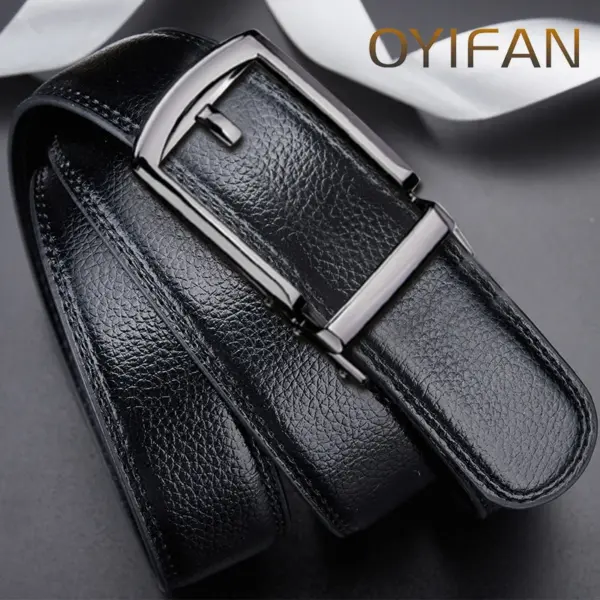 Men's Genuine Leather Automatic Buckle Belt - Image 3