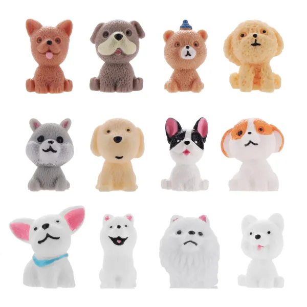 12pcs Mini Resin Dog Figurines for Decor - Image 2