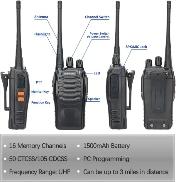 Baofeng BF-888S Walkie Talkie Set - UHF 400-470MHz - Image 2