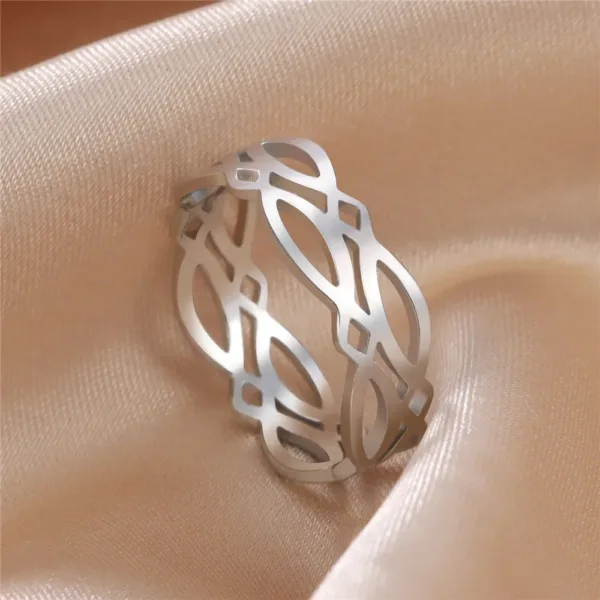 Geometric Stainless Steel Ring for Couples