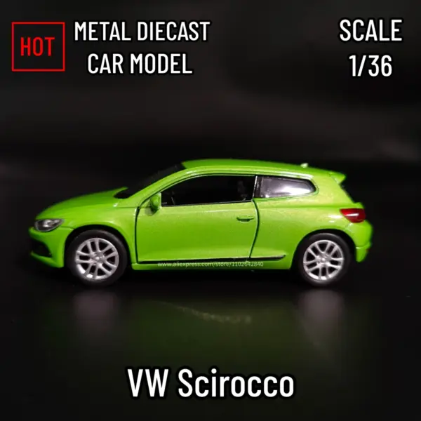 1:36 Metal Diecast VW Scirocco Model Car