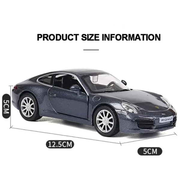 1:36 Porsche 911 Carrera S Diecast Model Car - Image 5