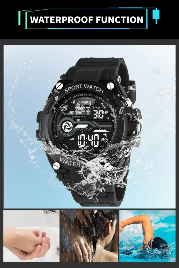 YIKAZE Men's Digital Sports Watch 51mm Waterproof - Image 6