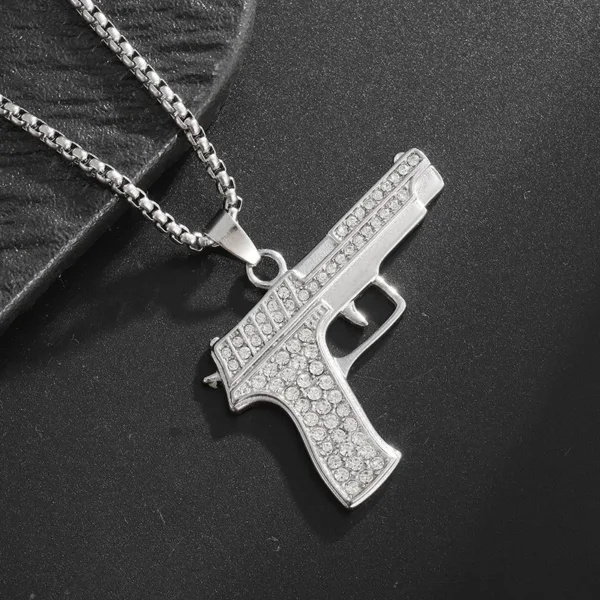 Hip-Hop Iced Out Spades Card Pendant Necklace - Image 15