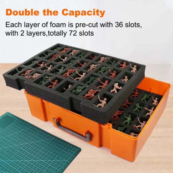 Dual-layer Miniature Figure Storage Organizer Case - Image 2