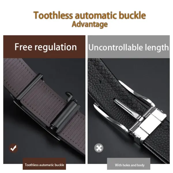 Men's Genuine Leather Automatic Buckle Belt - Image 6