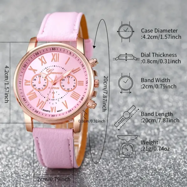 6PCS Women's Quartz Watch Jewelry Set - Image 6