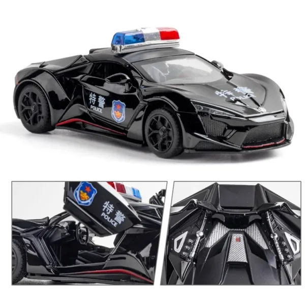 Lykan Hypersport Police Car Diecast Model 1/32 - Image 5