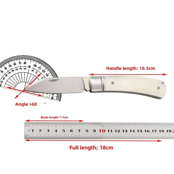 D2 Steel Cow Bone Folding Blade Knife - Image 6