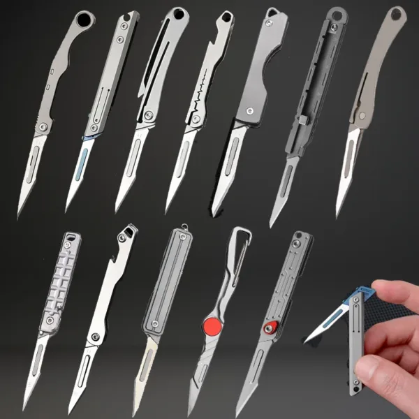 Titanium Alloy Folding Knife with 10 Blades