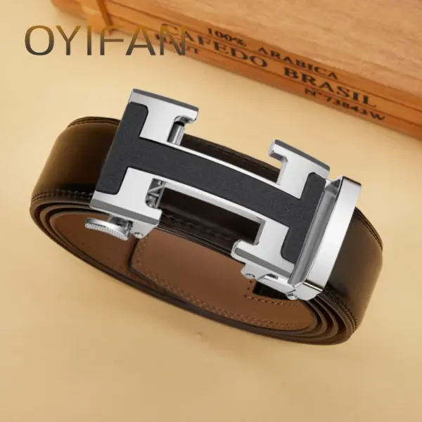 Men's Genuine Leather Automatic Buckle Belt - Image 5