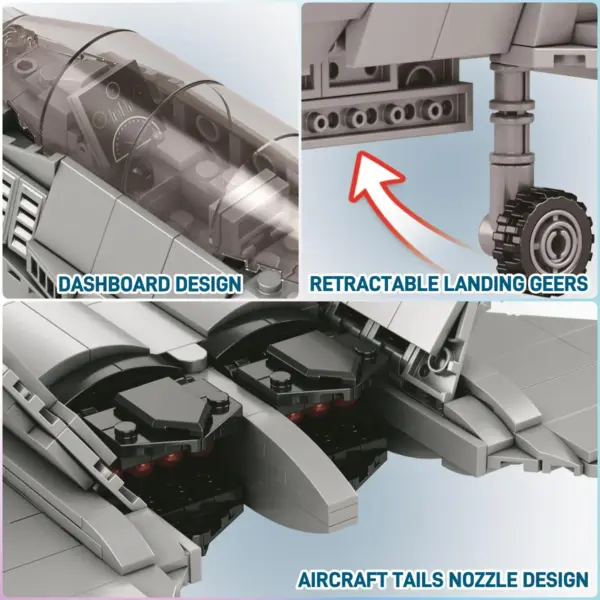 F22 Raptor Fighter Jet Building Blocks Model - Image 5