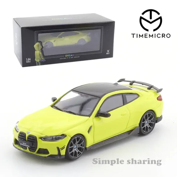 1:64 Scale Yellow BMW M4 Diecast Car Model