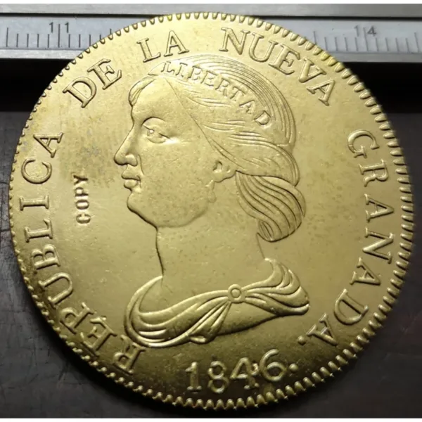 1846 Colombia Gold Copy Coin - 16 Pesos - Image 3